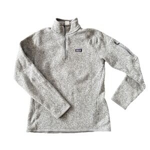 Patagonia Better Sweater 1/4-Zip Women's Med Heather Gray Knit Fleece Pull-Over